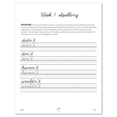 Inventions and Ideas homeschool unit study digital student workbook in cursive week one spelling