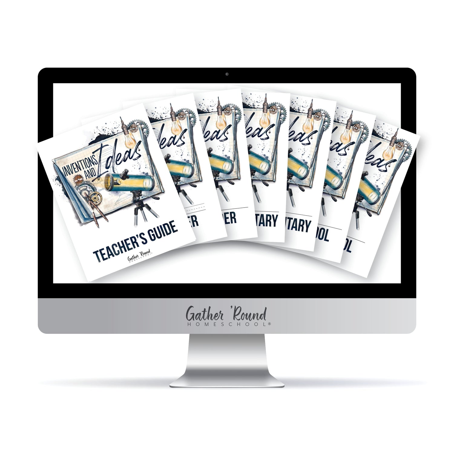 Inventions and Ideas homeschool unit study digital student workbook full family bundle with teacher's guide 