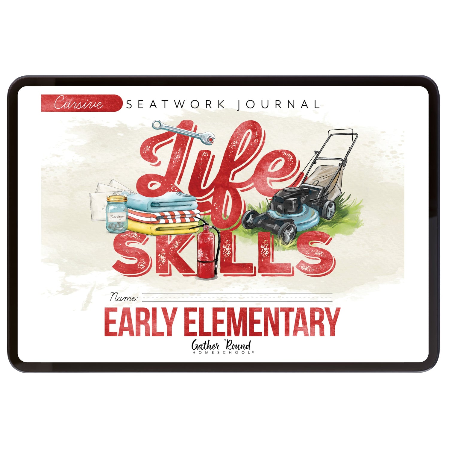 Life Skills homeschool unit study digital early elementary cursive seatwork journal