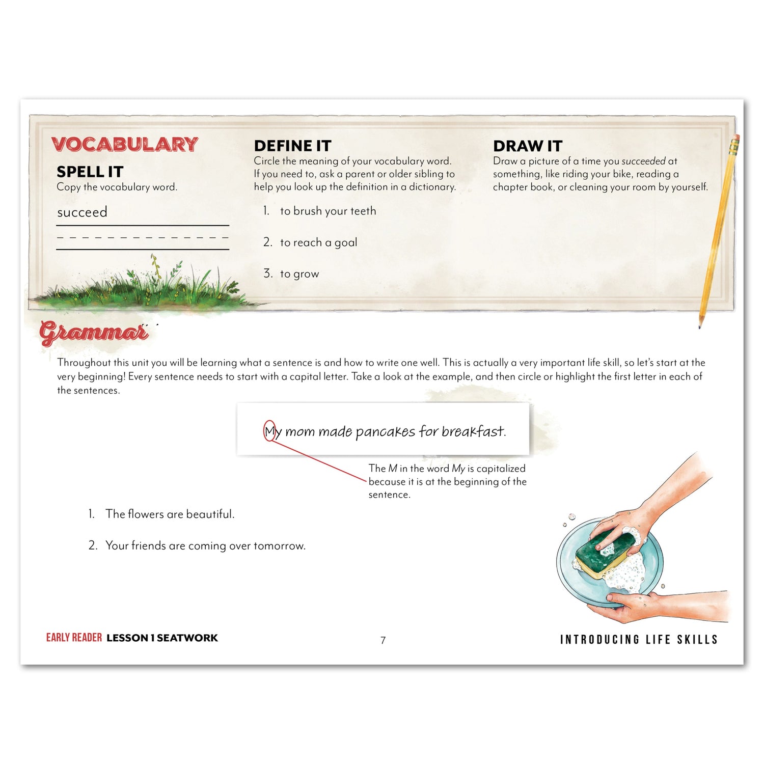 Life Skills homeschool unit study digital early reader manuscript seatwork journal lesson 15