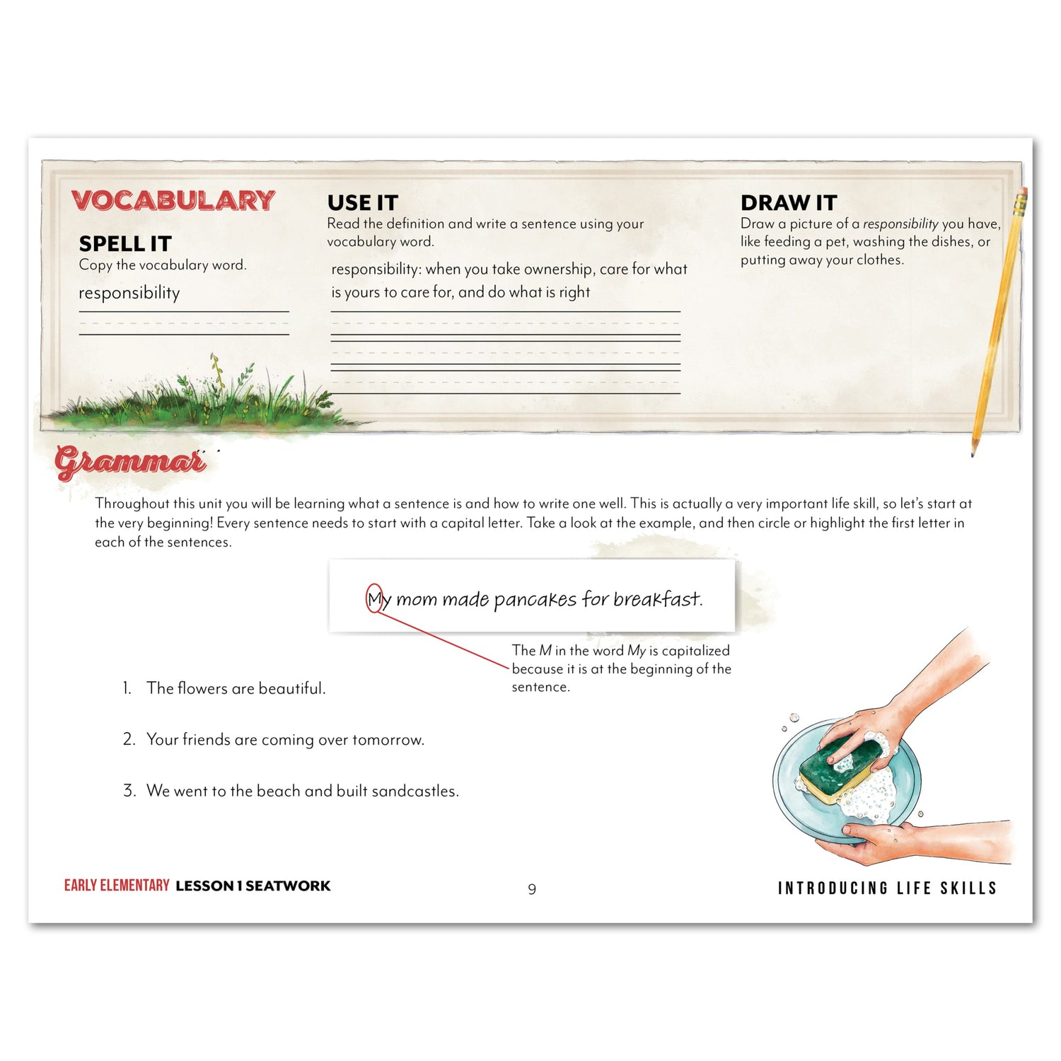 Life Skills homeschool unit study digital early elementary manuscript seatwork journal lesson 15