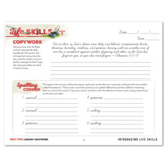 Life Skills homeschool unit study digital middle school cursive seatwork journal lesson 15