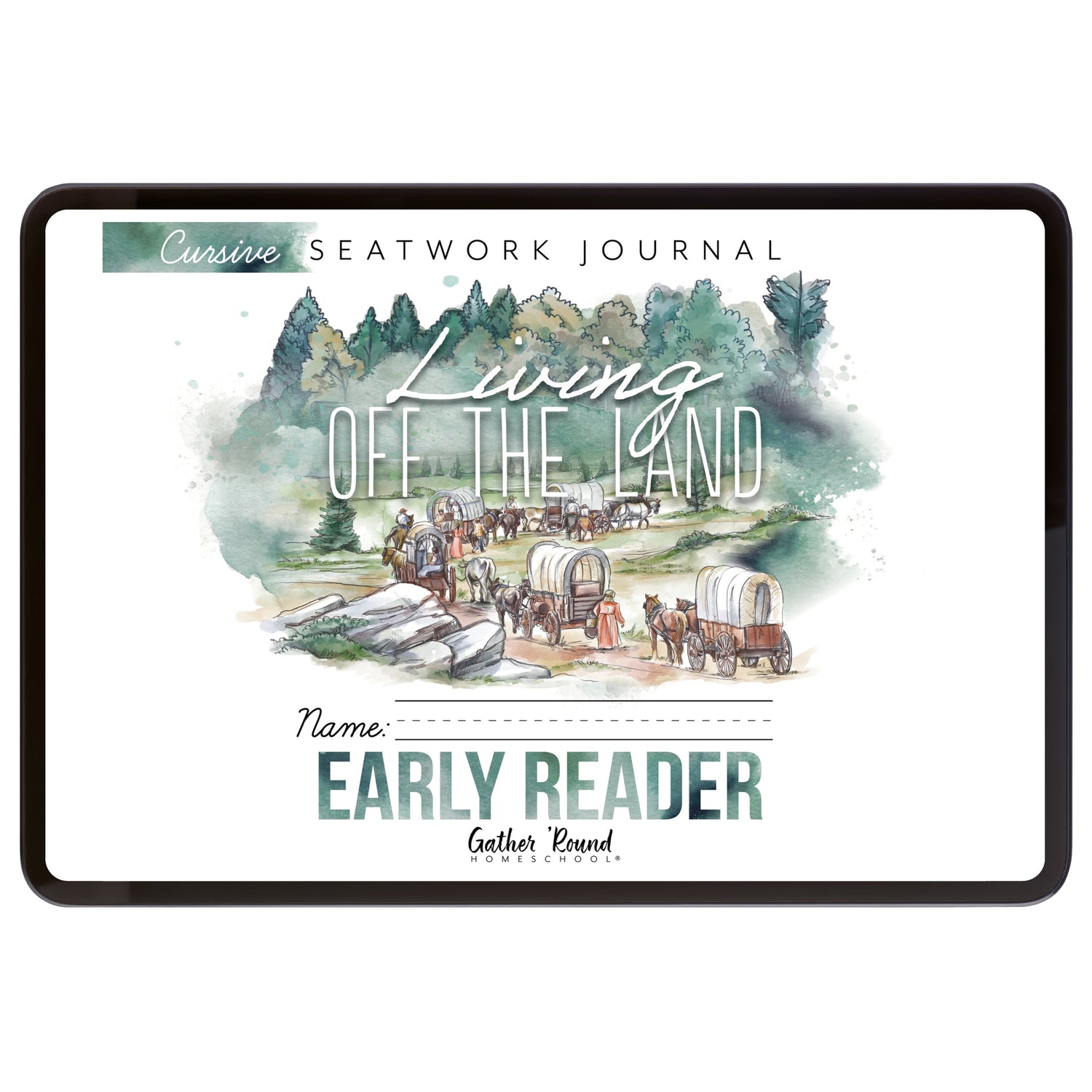 Living Off the Land homeschool unit seatwork journal digital early reader student notebook in cursive