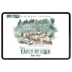 Living Off the Land homeschool unit seatwork journal digital early reader student notebook in cursive