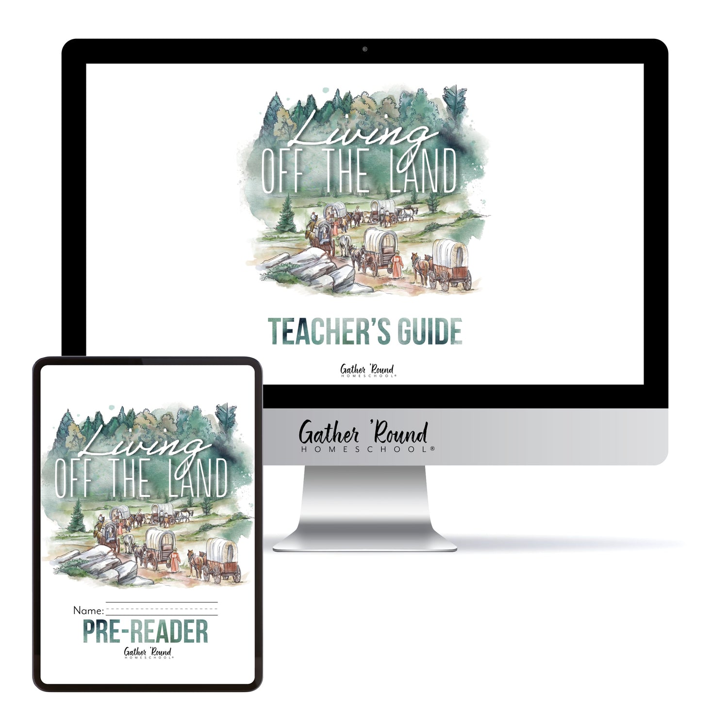 Living Off the Land homeschool unit study digital pre-reader student notebook and teacher's bundle