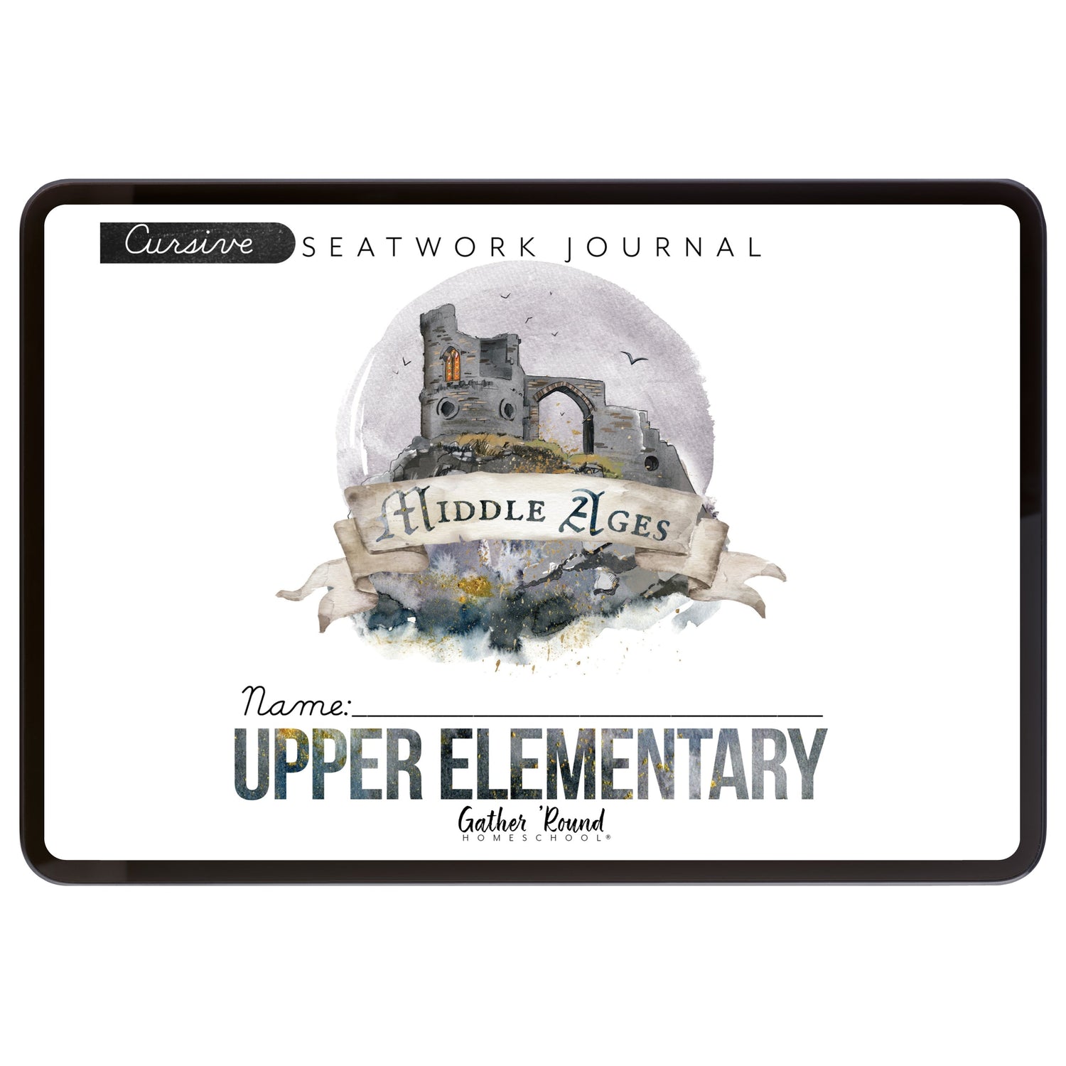 Middle Ages homeschool unit study digital student seatwork book in cursive for upper elementary