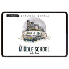 Middle Ages homeschool unit study digital student seatwork book in cursive for middle school