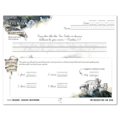 Middle Ages homeschool unit study digital student seatwork book in cursive for early reader  lesson one