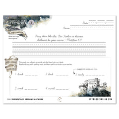 Middle Ages homeschool unit study digital student seatwork book in cursive for early elementary lesson one 