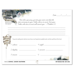 Middle Ages homeschool unit study digital student seatwork book in cursive for middle school lesson one