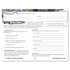Middle Ages homeschool unit study digital student seatwork book in manuscript for high school lesson one