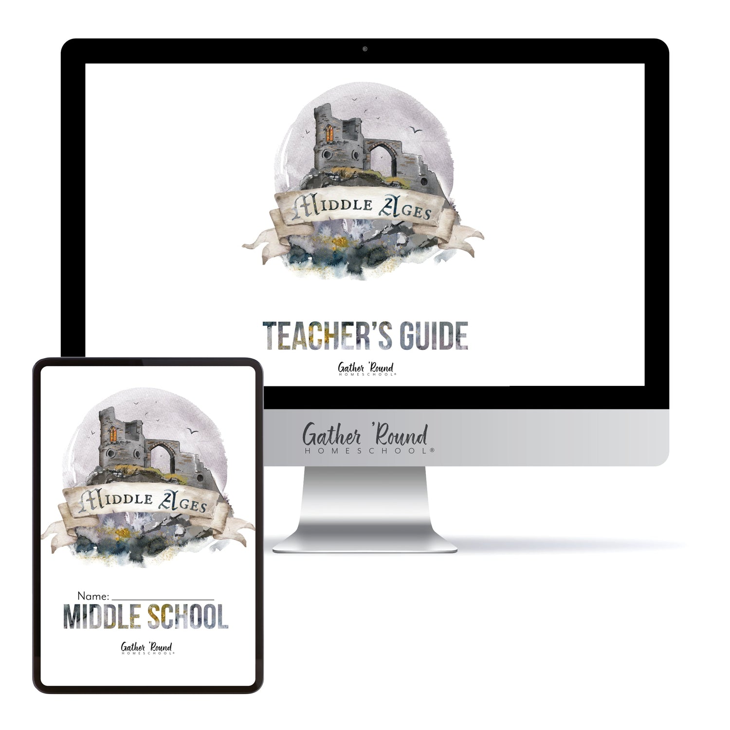 Middle Ages homeschool unit study digital student workbook in middle school with teacher's guide bundle 