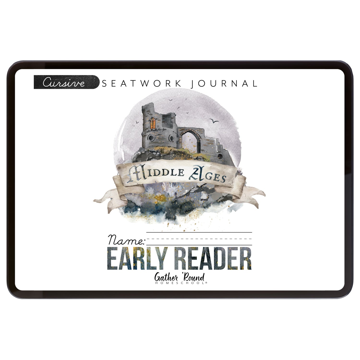 Middle Ages homeschool unit study digital student seatwork book in cursive for early reader 