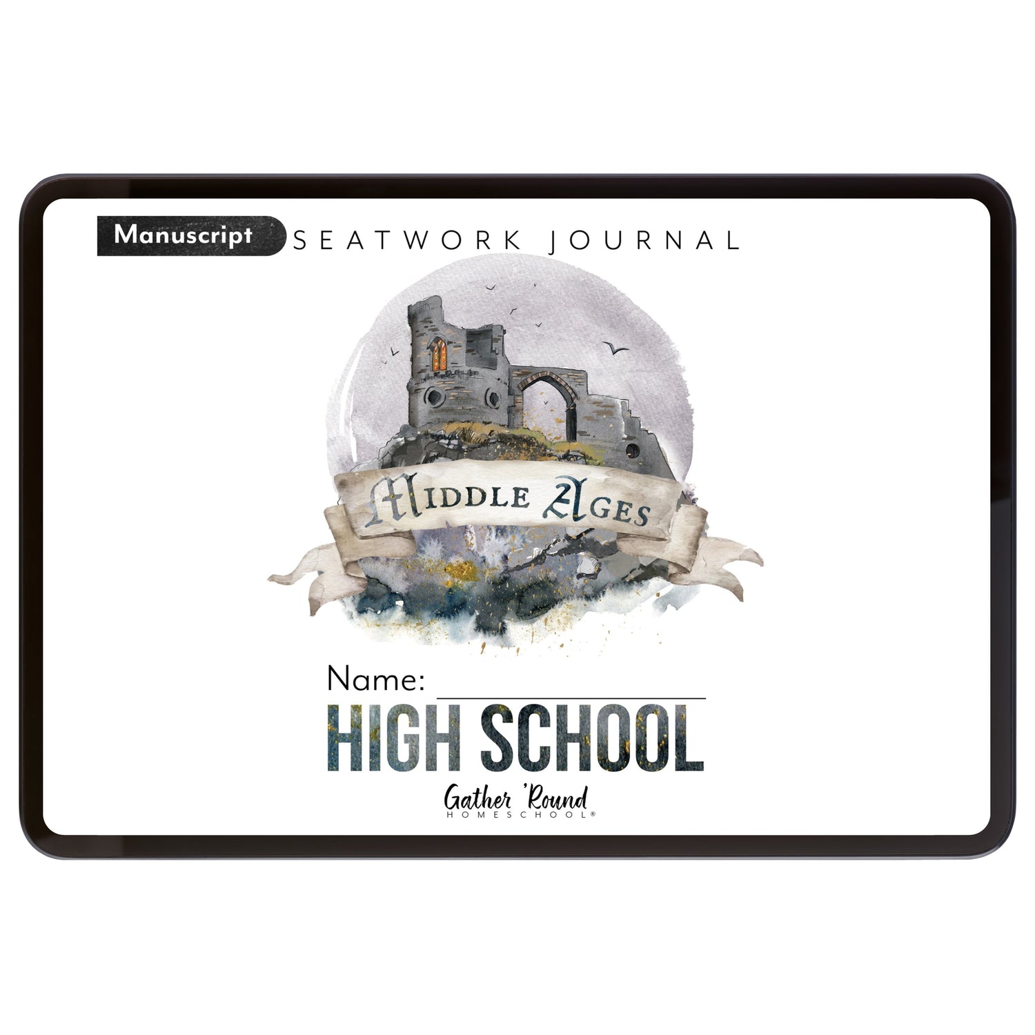 Middle Ages homeschool unit study digital student seatwork book in manuscript for high school