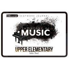 Music homeschool unit study digital student seatwork journal in manuscript for upper elementary