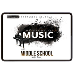 Music homeschool unit study digital student seatwork journal in cursive for middle school