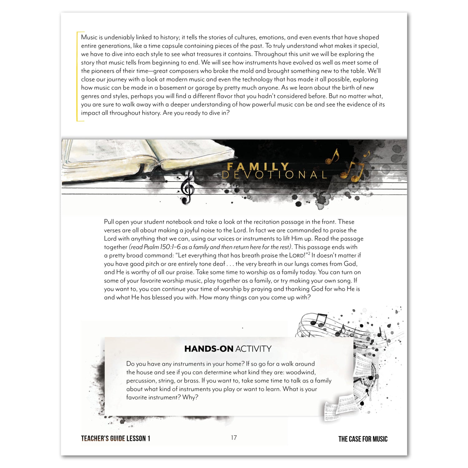 Music homeschool unit study digital teacher guide lesson one part two 