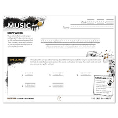 Music homeschool unit study digital student seatwork journal in cursive for early reader lesson one