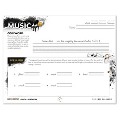 Music homeschool unit study digital student seatwork journal in cursive for early elementary lesson one