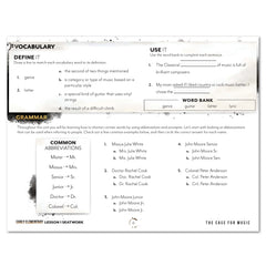 Music homeschool unit study digital student seatwork journal in manuscript for early elementary lesson one