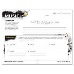 Music homeschool unit study digital student seatwork journal in cursive for upper elementary lesson one