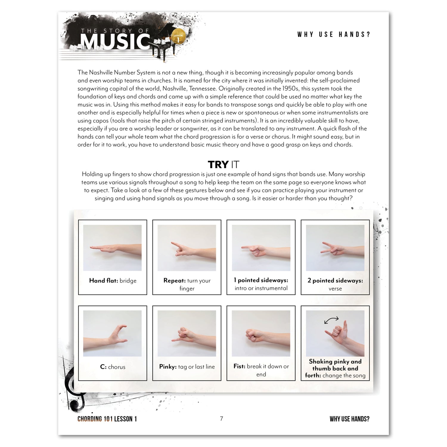 Music homeschool unit study digital student Chording 101 workbook lesson one