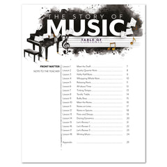 Music homeschool unit study digital student Music Theory workbook level one table of contents