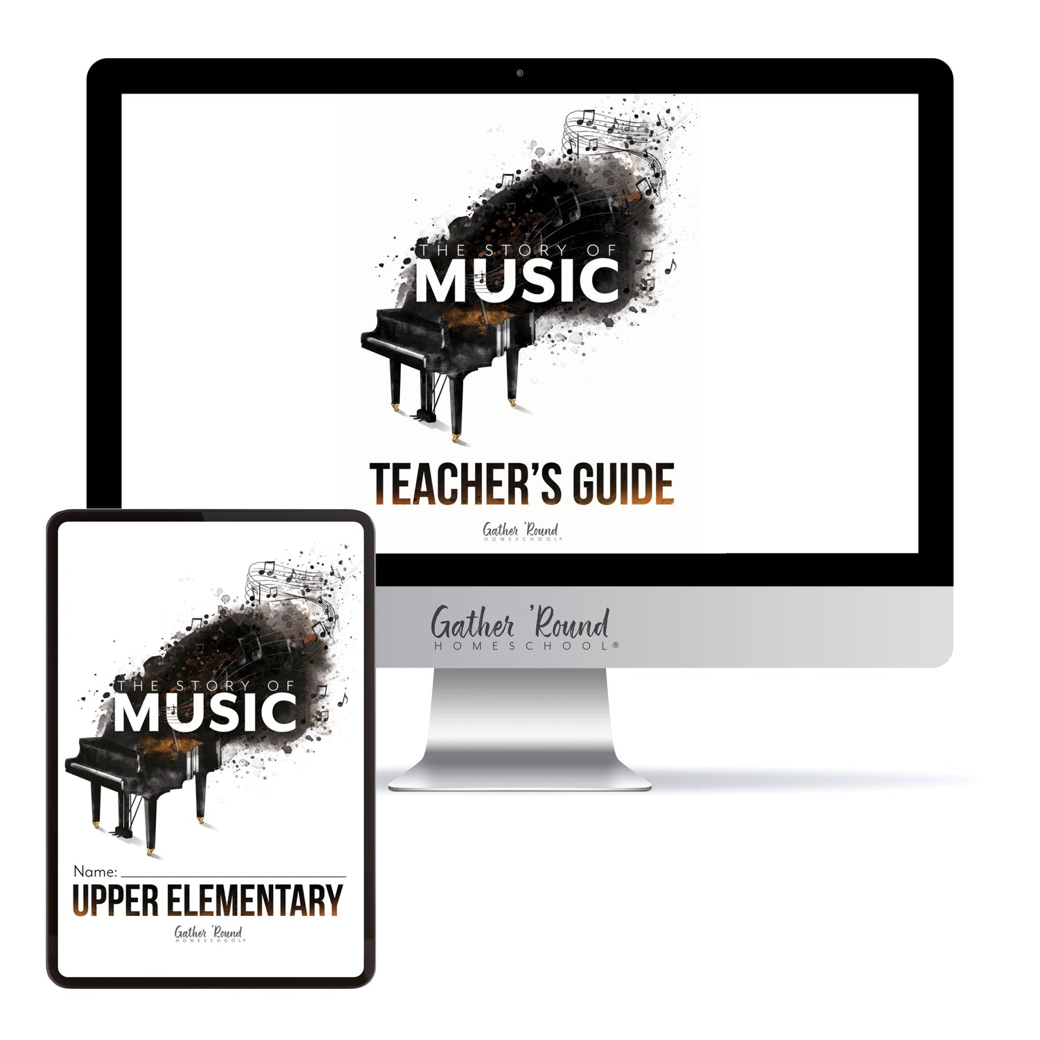 Music homeschool unit study digital student workbook for Upper Elementary with Teacher's Guide bundle 