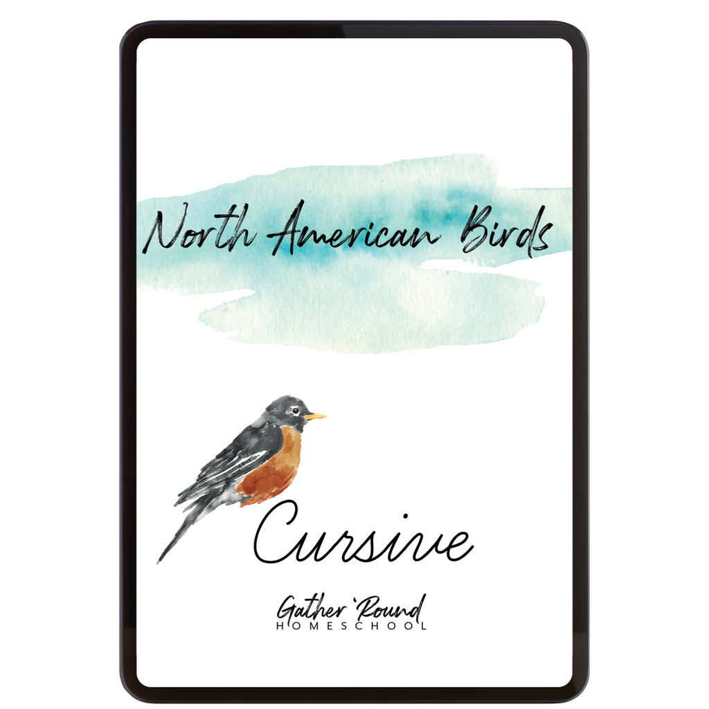 North American Birds Cursive Writing Digital Book