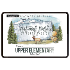 National Parks of North America homeschool unit study digital student seatwork journal in cursive for Upper Elementary