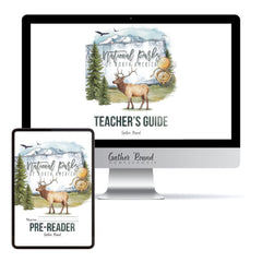 National Parks of North America homeschool unit study printed student workbook for pre-reader with Teacher's Guide 
