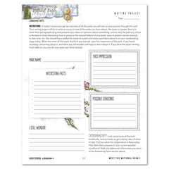 National Parks of North America homeschool unit study printed student workbook for high school with Teacher's Guide bundle lesson one