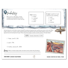 National Parks of North America homeschool unit study digital student seatwork journal in manuscript for  Early Reader lesson one