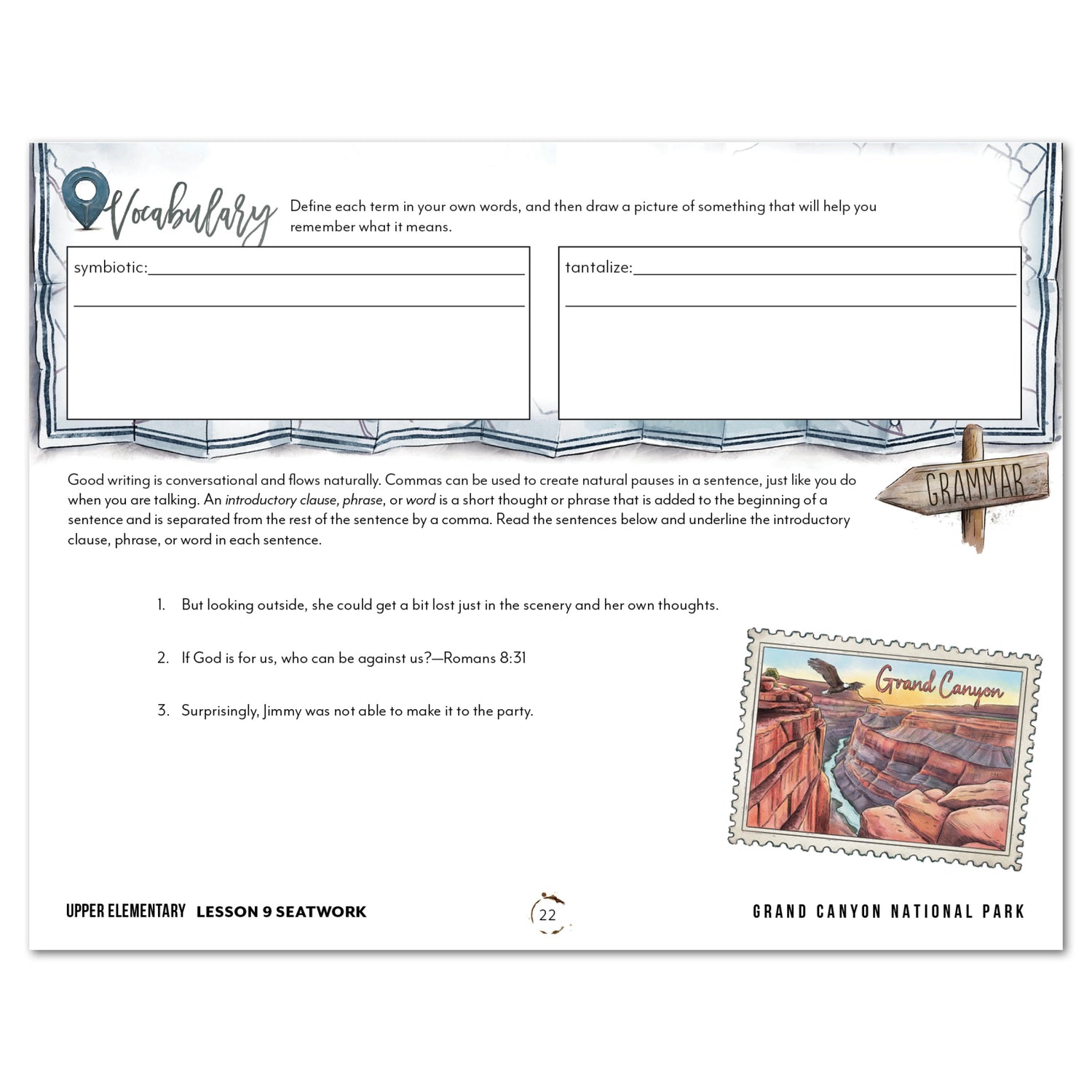 National Parks of North America homeschool unit study digital student seatwork journal in manuscript for Upper Elementary lesson one