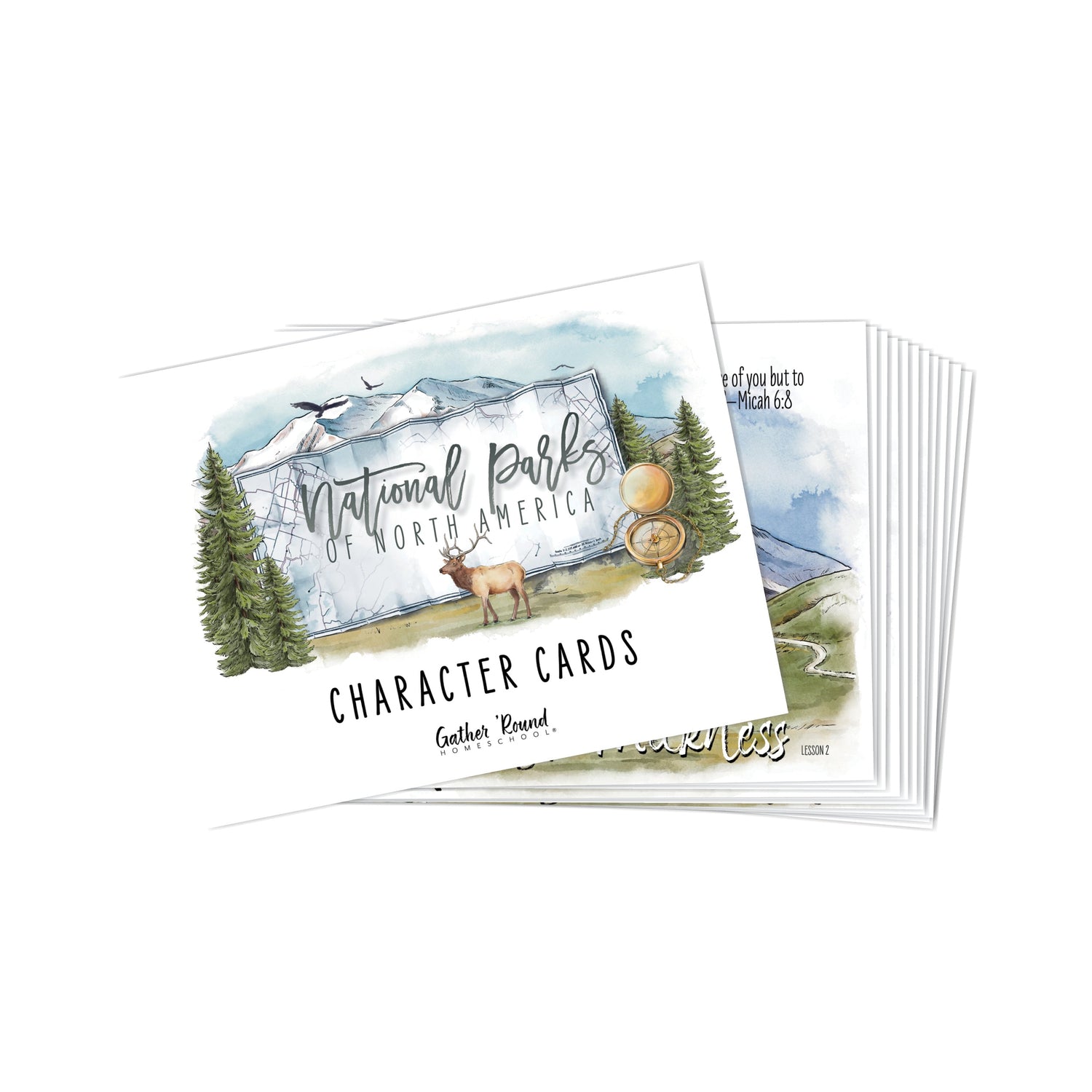 National Parks of North America Character Cards digital on cardstock