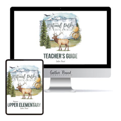 National Parks of North America homeschool unit study printed student workbook for upper elementary with Teacher's Guide 