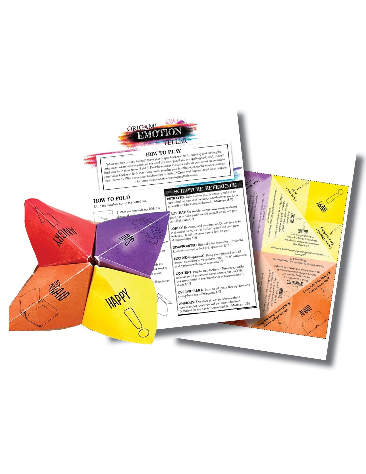 Psychology homeschool unit study digital Origami emotion teller 
