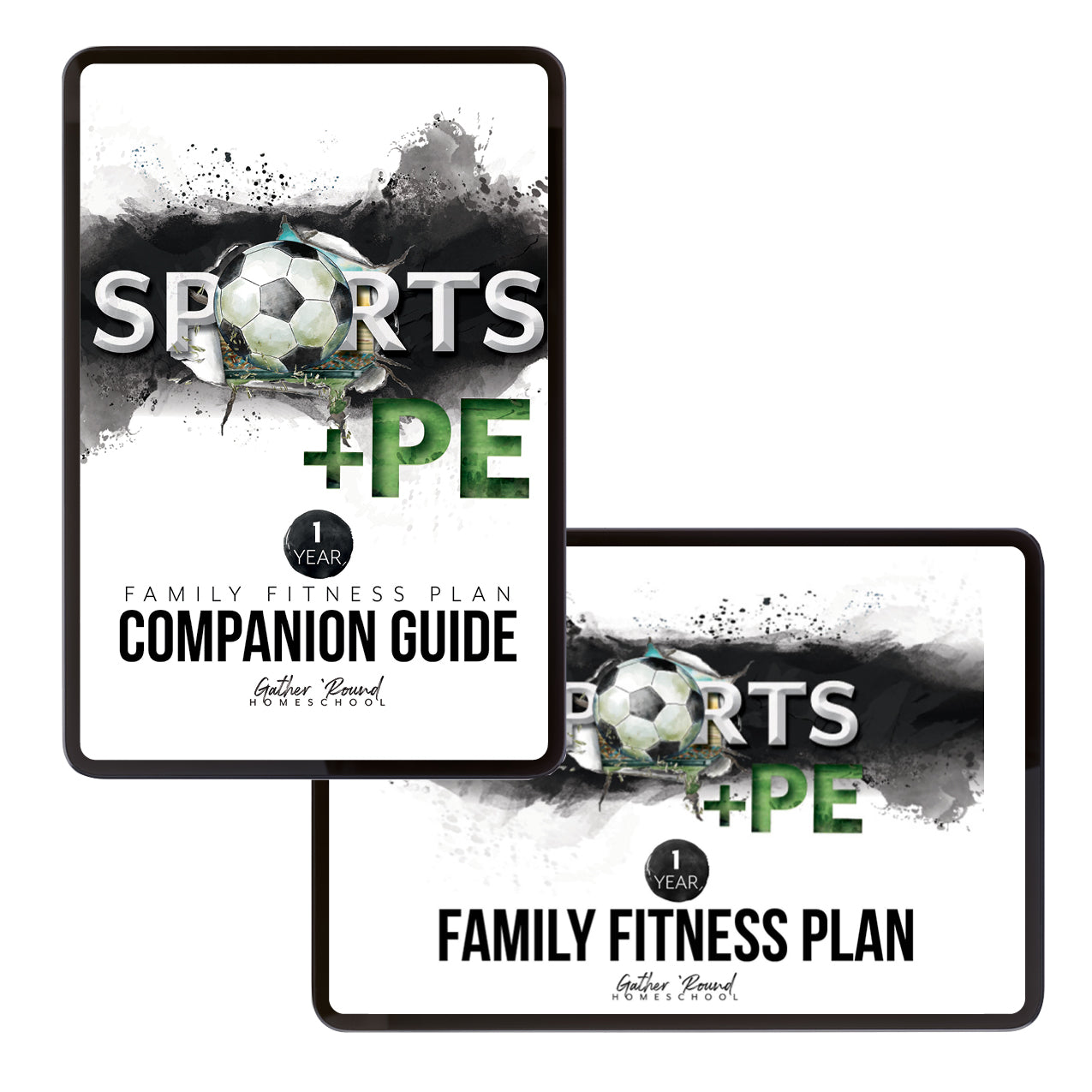Sports + PE homeschool unit study, digital family fitness plan, companion guide, and family fitness plan 