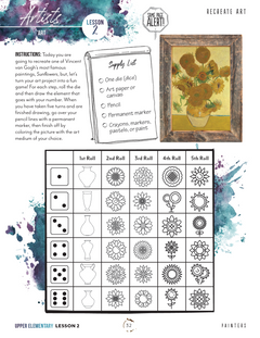 Artist Homeschool Unit Study Digital Early Elementary Student Book Lesson 2 Page