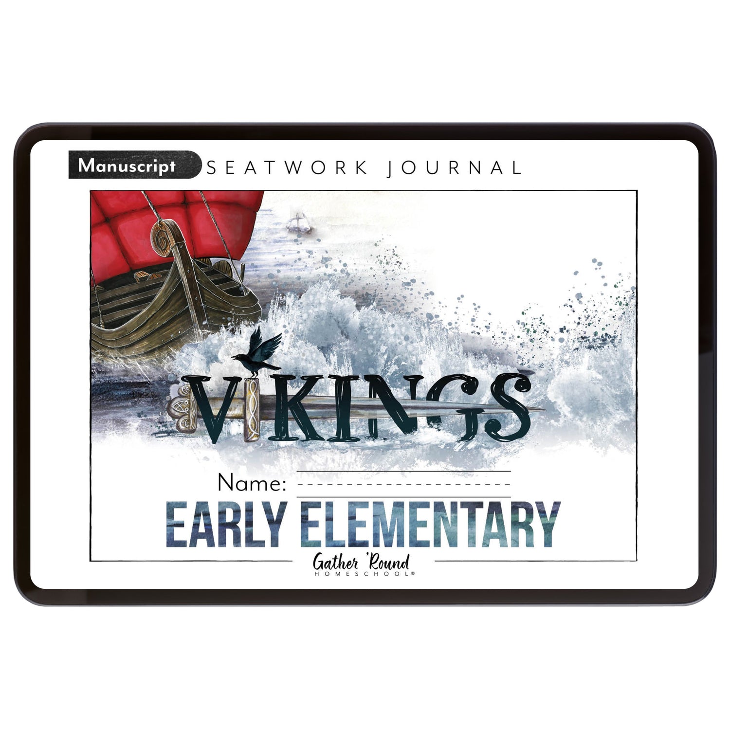 Vikings Homeschool Unit Study Digital Seatwork Journal Manuscript Early Elementary 
