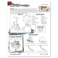 Vikings Homeschool Unit Study Digital Early Elementary Student Book Lesson 1 Notebooking