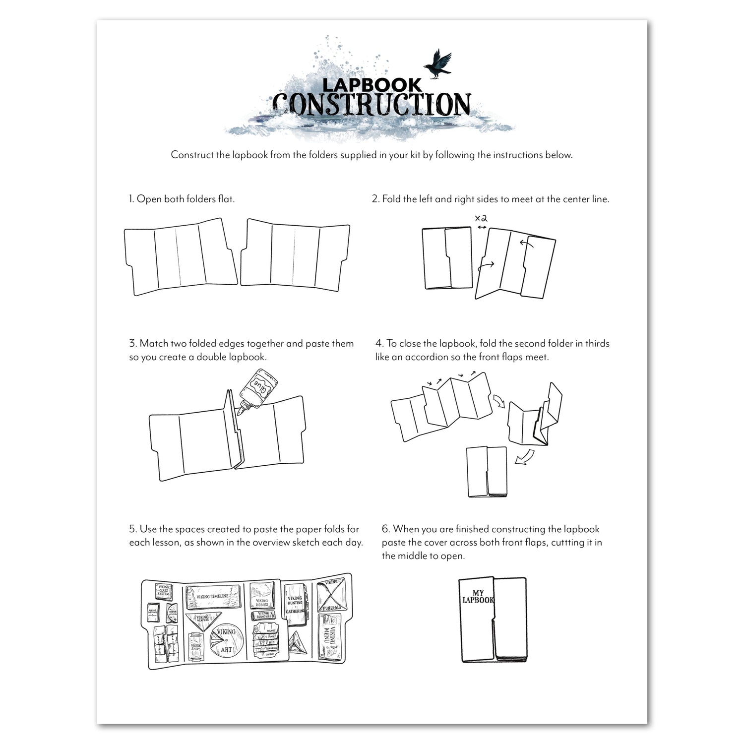 Vikings Homeschool Unit Study Digital Lapbook Instruction How to Set up the Lapbook