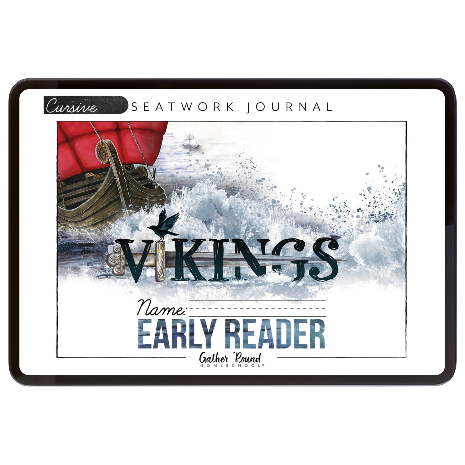 Vikings Homeschool Unit Study Digital Seatwork Journal Cursive Early Reader