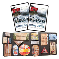 Vikings Homeschool Unit Study Digital Lapbook Level 1 and Level 1 Cutouts and Finished Lapbook Picture