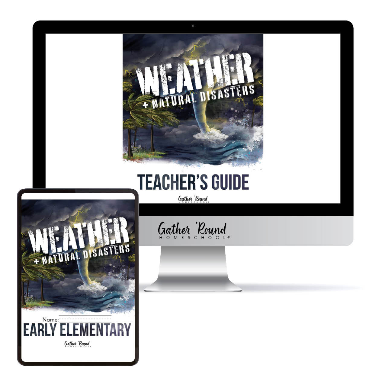 Weather + Natural Disasters Homeschool Unit Study Digital Bundle Teacher's Guide and Early Elementary Student Book