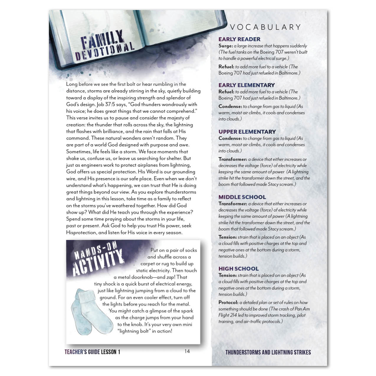 Weather + Natural Disasters Homeschool Unit Study Digital Teacher's Guide Lesson 1 Thunderstorms and Lighting Strikes