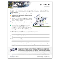 Weather + Natural Disasters Homeschool Unit Study Digital Middle School Student Book Lesson 1 How Storms Form