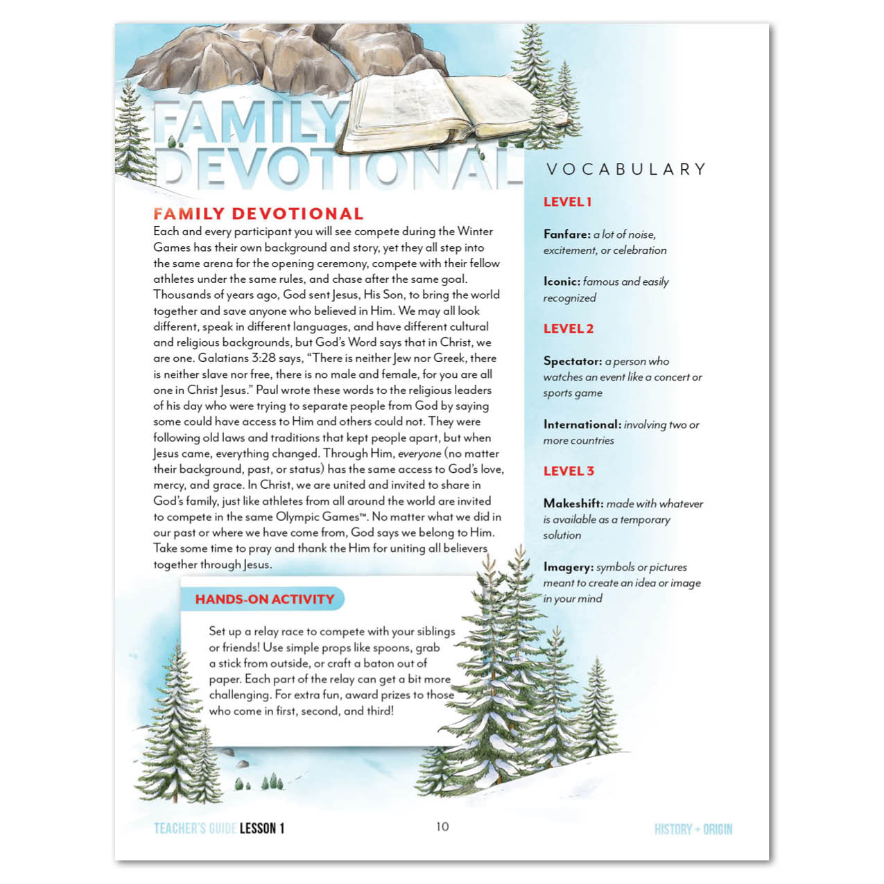 Winter Games Homeschool Unit Study Digital Download Teacher's Guide Lesson 1 History and Origin Part 2