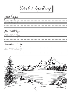 Artist Homeschool Unit Study Cursive Book Week 1 Spelling