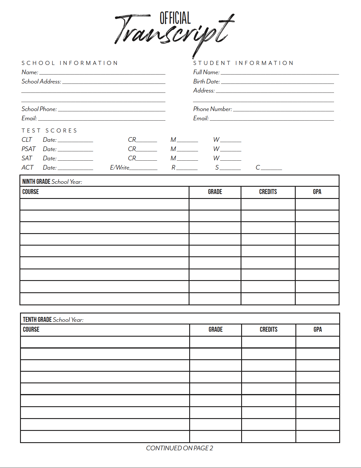 Student Tracker Digital Journal
